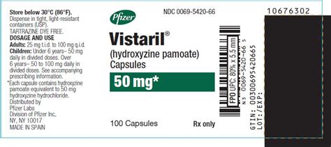 Vistaril - FDA prescribing information, side effects and uses