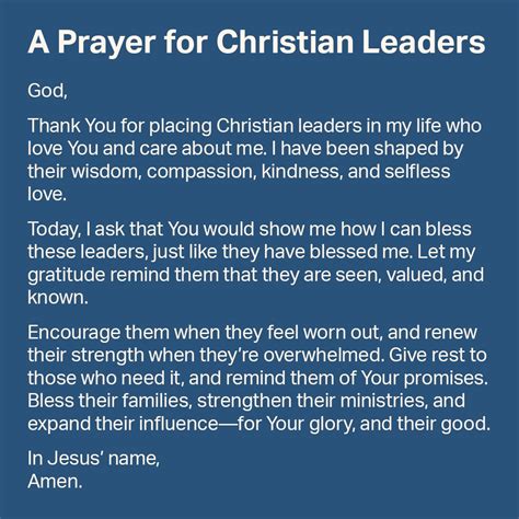 A Prayer for Christian Leaders - YouVersion