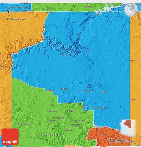 Political 3D Map of Coconino County