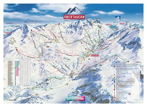 Large piste map of Obertauern Ski Resort - 2016 | Salzburg | Austria | Europe | Mapsland | Maps ...