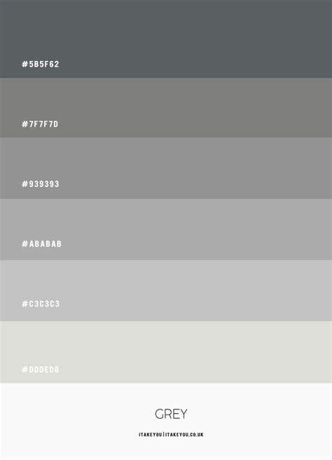 the color scheme for grey is shown in three different shades