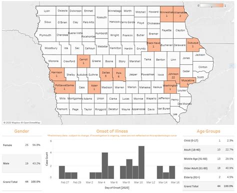 COVID-19 update brings Iowa to 44 total cases in 13 counties - The Iowa ...