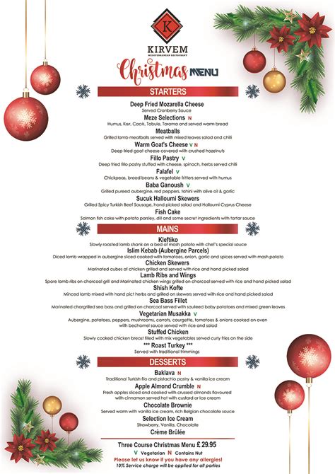 CHRISTMAS MENU | Kirvem Restaurant