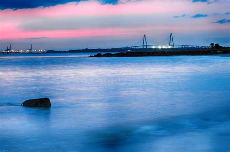 Cooper River Bridge at Night Charleston South Carolina Stock Photo ...