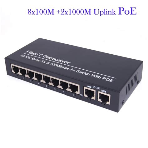 POE Switch 8 ports 10/100Mbps POE + 2 ports Gigbit Uplink POE Switch ...