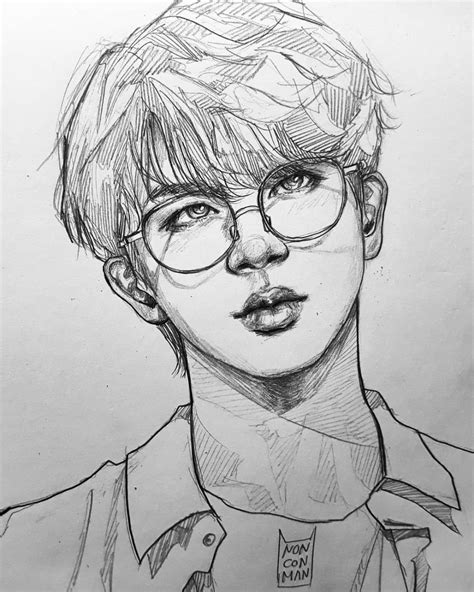 bts jin pencil drawing - Google 검색 | Kpop drawings, Bts drawings, Art