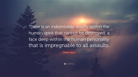 Chester Himes Quote: “There is an indomitable quality within the human spirit that cannot be ...