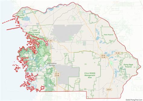 Map of Citrus County, Florida - Thong Thai Real