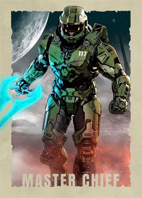 'Master Chief Heroic' Poster, picture, metal print, paint by Halo Game ...