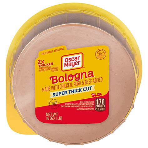 Oscar Mayer Bologna, Super Thick Cut 16 oz | Bologna | Pruett's Food