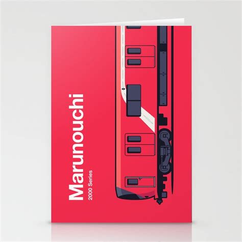 Train Line Name Japan Tokyo Subway Marunouchi 2000 Series Train Side Stationery Cards by ...