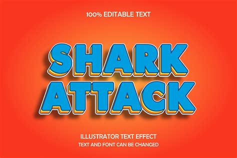 Shark Attack - Text Effect Graphic by 4gladiator.studio44 · Creative Fabrica