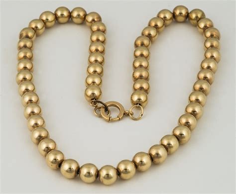 Lot 95: 14K Gold Bead Necklace – Willis Henry Auctions, Inc.