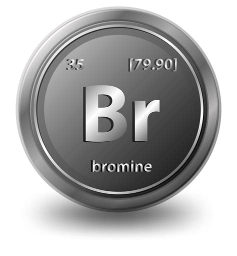 Bromine chemical element. Chemical symbol with atomic number and atomic ...