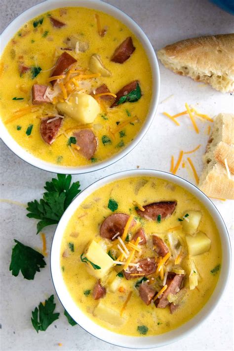 Kielbasa Potato Soup Recipe (Cheesy Sausage Soup)