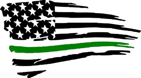 THIN GREEN LINE AMERICAN FLAG DECAL / STICKER 122