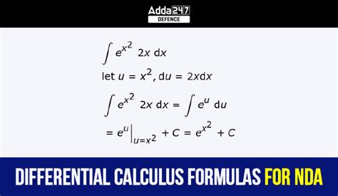 Differential Calculus Formulas for NDA