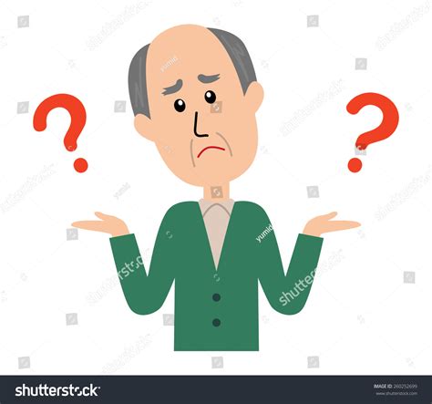 Elderly Man Shrugging Dont Know Expression Stock Vector (Royalty Free ...