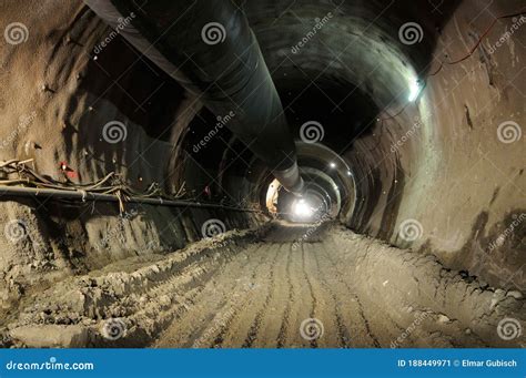 At a Railway Tunnel Construction Site Stock Image - Image of civil ...