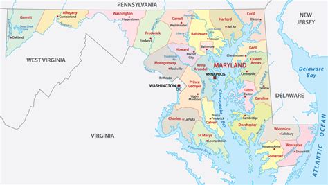 Maryland Counties Map | Mappr