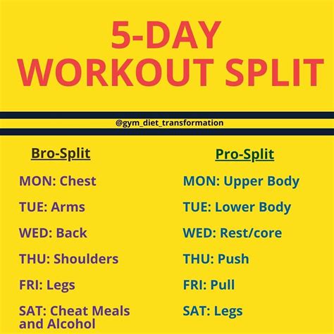 5 day workout split