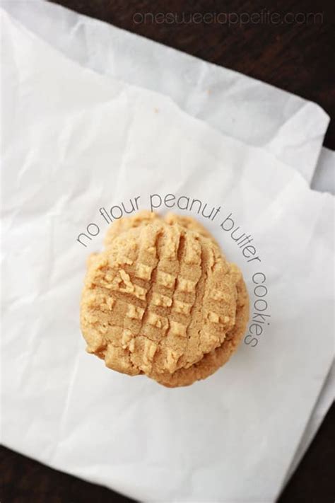 No Flour Peanut Butter Cookies - One Sweet Appetite