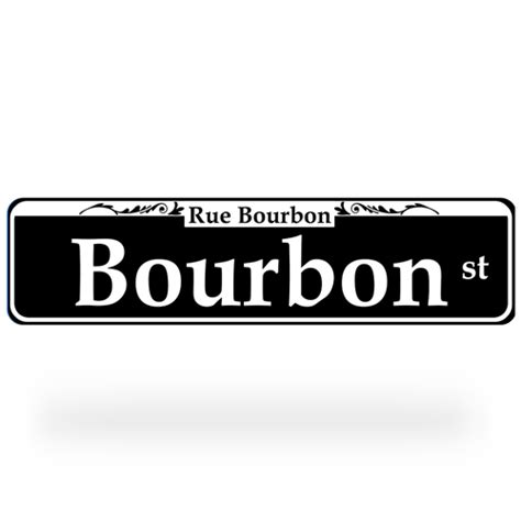 Decorative Rue Bourbon Street Sign | Bluescentric