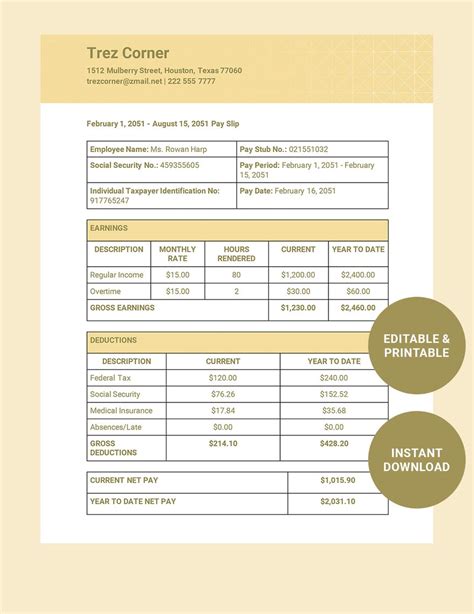 FREE Payslip Template - Download in Word, Google Docs, Excel, PDF, Google Sheets, Apple Pages, Mp4