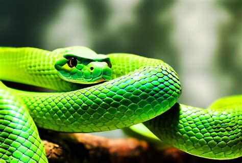 Premium AI Image | photo green snake in the habitat