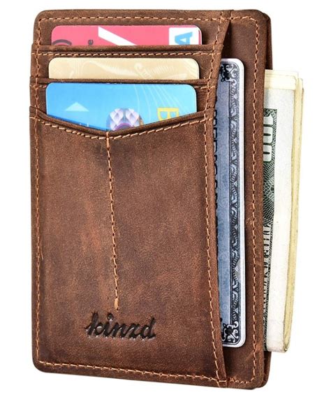 Slim Wallet RFID Front Pocket Wallet Minimalist Secure Thin Credit Card Holder Men's ID ...