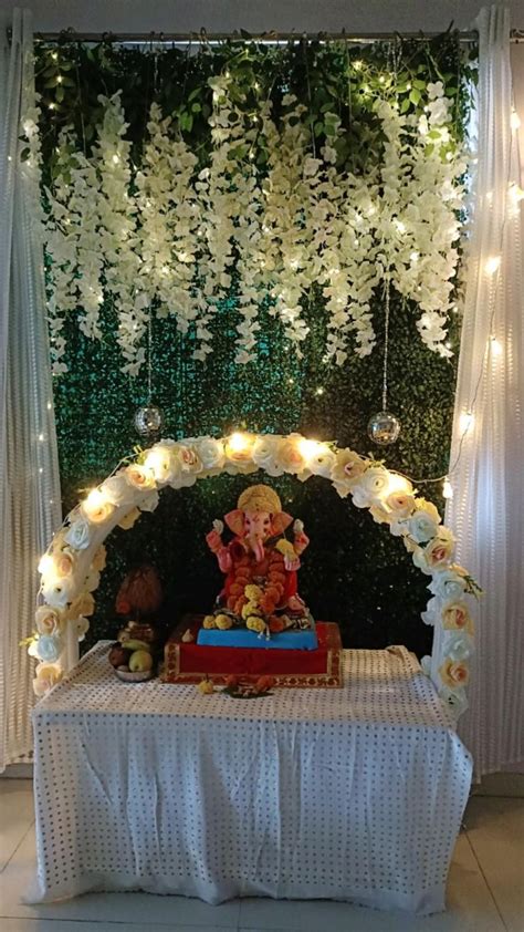 Ganpati bappa Decoration | Janmashtami decoration, Ganpati decoration ...