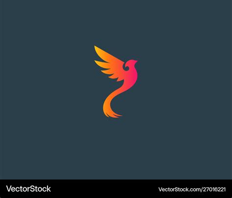 Creative bright logo symbol abstract bird phoenix Vector Image