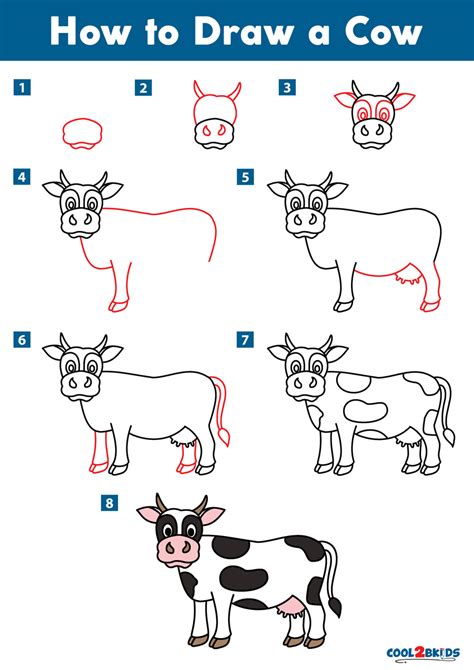 Step By Step Cow Drawing at Drawing Tutorials