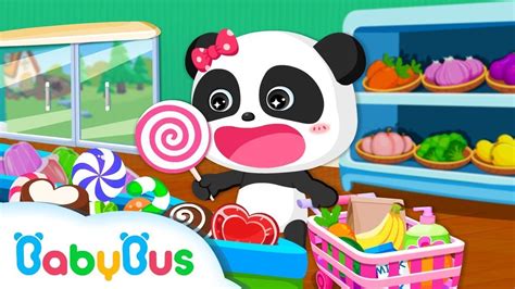 Baby Panda Supermarket - help finish the shopping list game video - YouTube