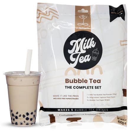 Wild Monk Boba Tea Kit - Bubble Tea Set for Boba Tea at Home - Set Contains Milk Tea Powder ...