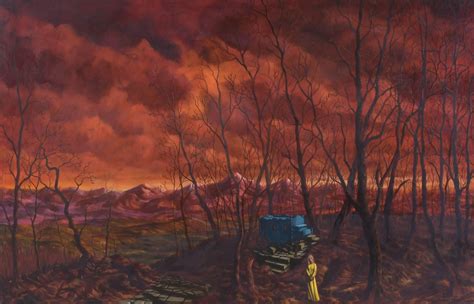 Thomas N. Toner | Surreal Fantasy Landscape Painting with Cloudy Red ...