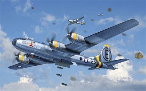 Download wallpapers Boeing B-29 Superfortress, American Strategic Bomber, USAF, World War II ...