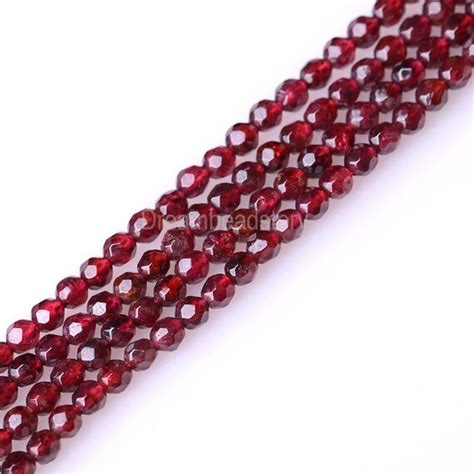 Faceted Garnet Beads Natural Garnet Gemstone Beads Full