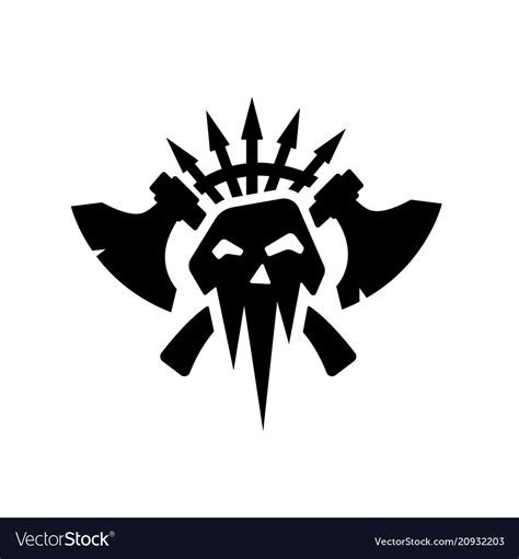 Black silhouettes of orcs clan symbol Royalty Free Vector