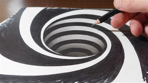 Drawing a Spiral Hole - Anamorphic Trick Art Illusion - YouTube