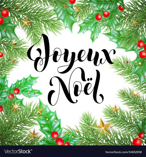 Joyeux noel french merry christmas trendy quote Vector Image