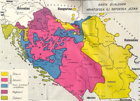 Map of serbo-croatian dialects in former Yugoslavia. | Language map, Map, Cartography map