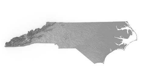 USA North Carolina Relief Map 3D model 3D printable | CGTrader