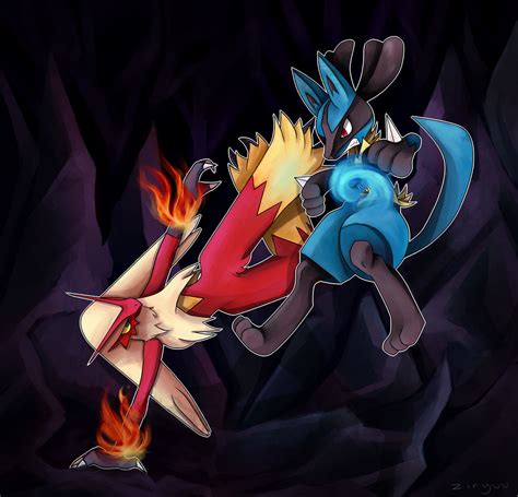 Lucario VS Blaziken by ziryuu on DeviantArt