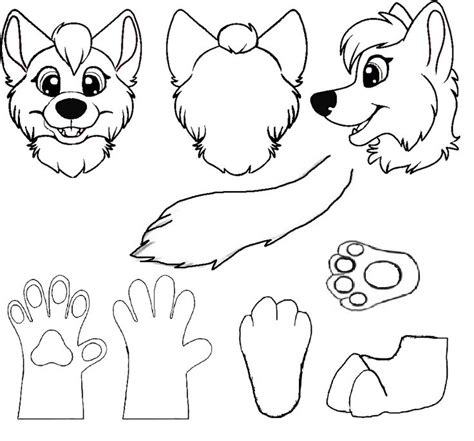 Fursuit Base Drawing - Anime Head Base Reference ~ Fursuit Base Drawing Wolf Furry Sheet ...