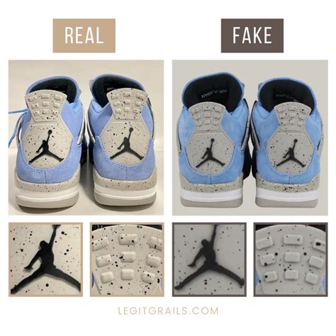 How To Spot Real Vs Fake Jordan 4 Retro University Blue – LegitGrails