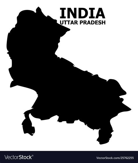 Flat map uttar pradesh state Royalty Free Vector Image