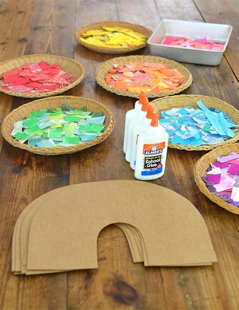 Cardboard Rainbow Collage | Daycare crafts, Toddler crafts, Preschool crafts