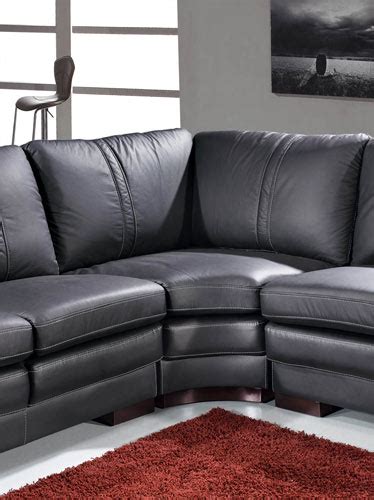 EV 3330 – Modern Black Leather Sectional Sofa | Black Design Co