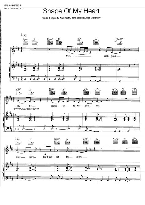 Backstreet Boys-Shape Of My Heart Sheet Music pdf, - Free Score Download ★